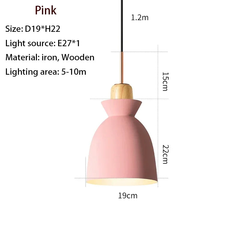 Nordic solid wood pendant light for interior decoration