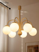 Retro glass chandelier with multiple heads for interior decor