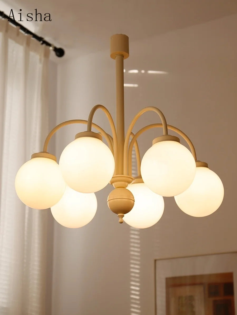 Retro glass chandelier with multiple heads for interior decor - vue 4 sur 9