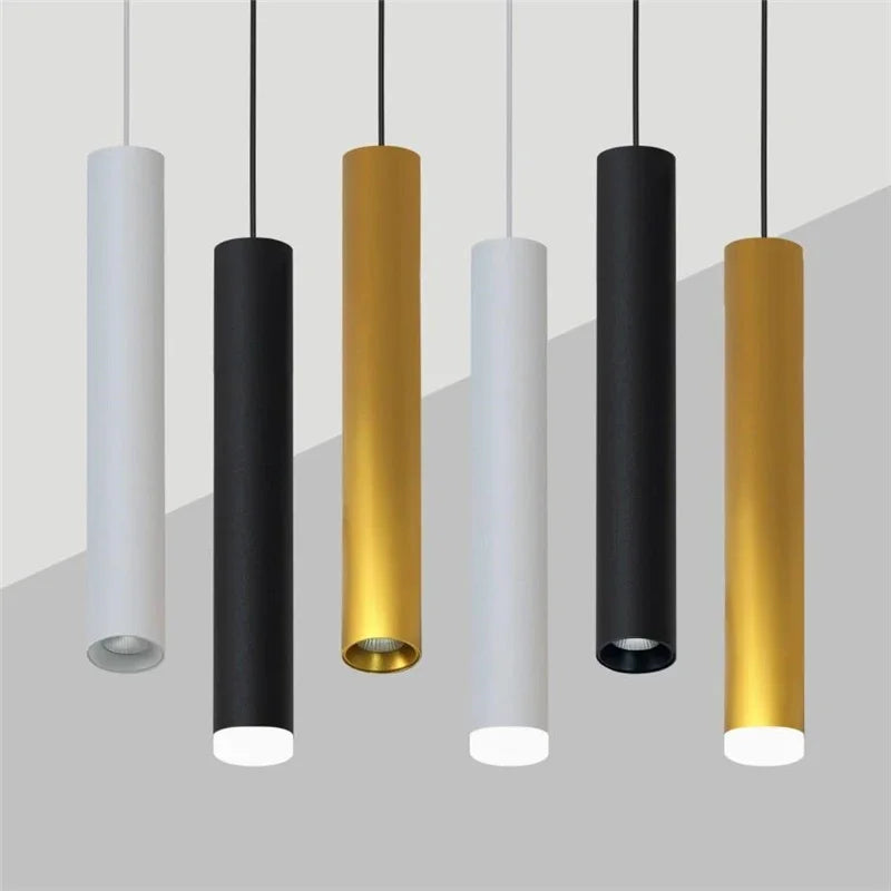 Modern cylindrical pendant light for Nordic interior decor