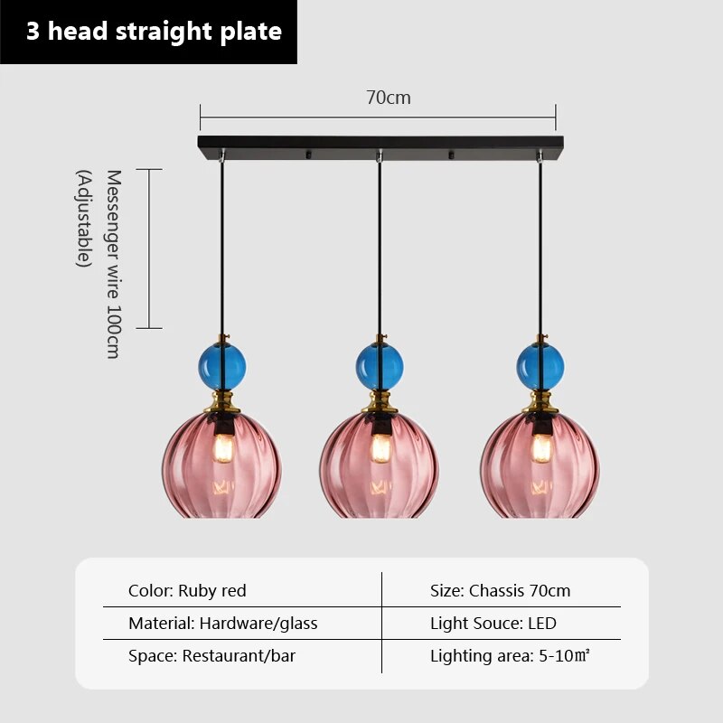 candy glass pendant light home decor - vue 12 sur 14