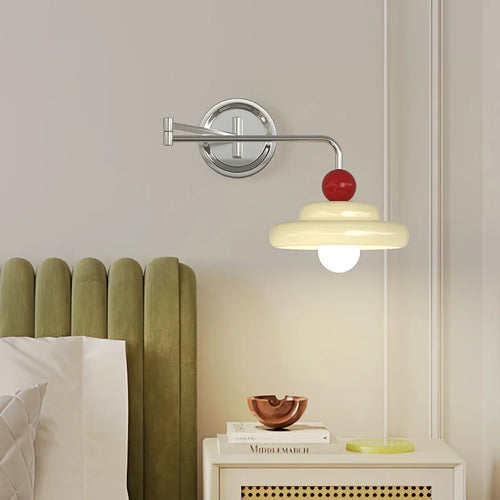 Modern foldable swing arm wall light for reading and office - vue 3 sur 12