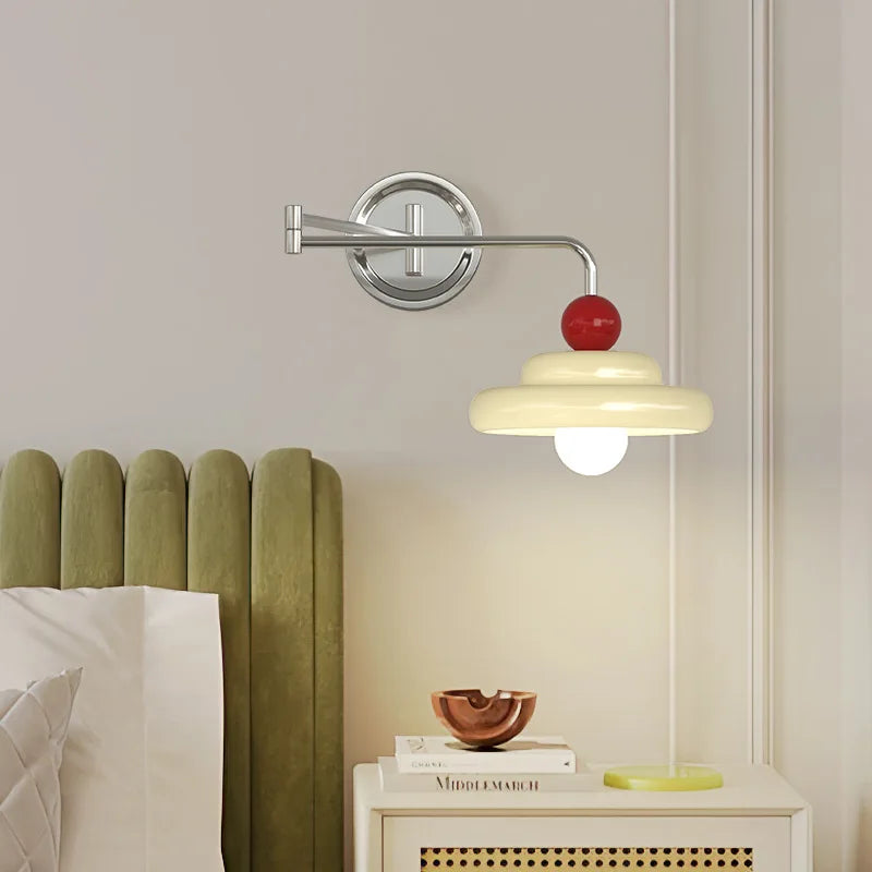 Modern foldable swing arm wall light for reading and office