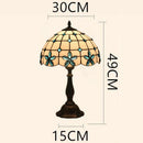 Decorative Mediterranean style stained glass bedside lamp