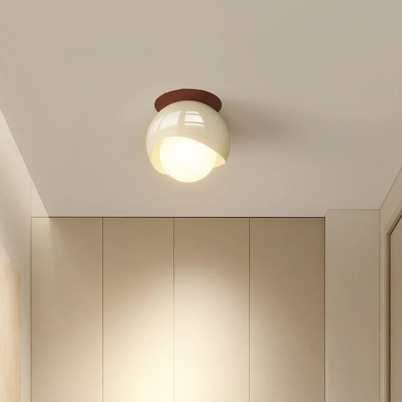Concealed wabi-sabi style ceiling light in French cream