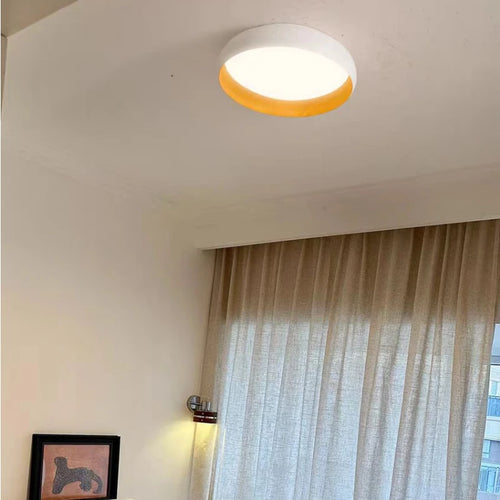 Minimalist Japanese retro circular anti-glare lamp with soft lighting - vue 6 sur 12