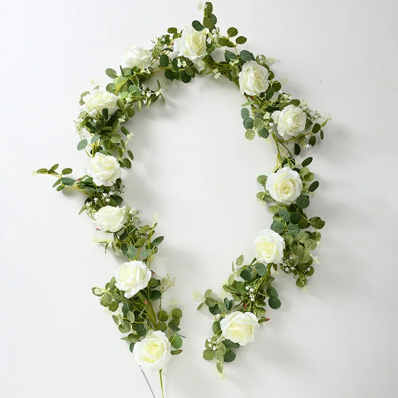 Artificial pink flowers and green plants for indoor decoration - vue 5 sur 6