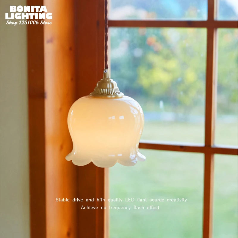 Decorative French style orchid wind chime pendant light