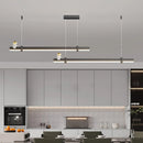 Modern minimalist LED pendant in black brushed steel