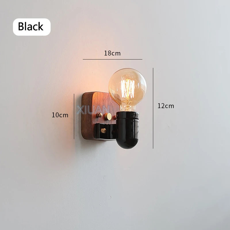 Vintage industrial ceramic LED wall light for decoration