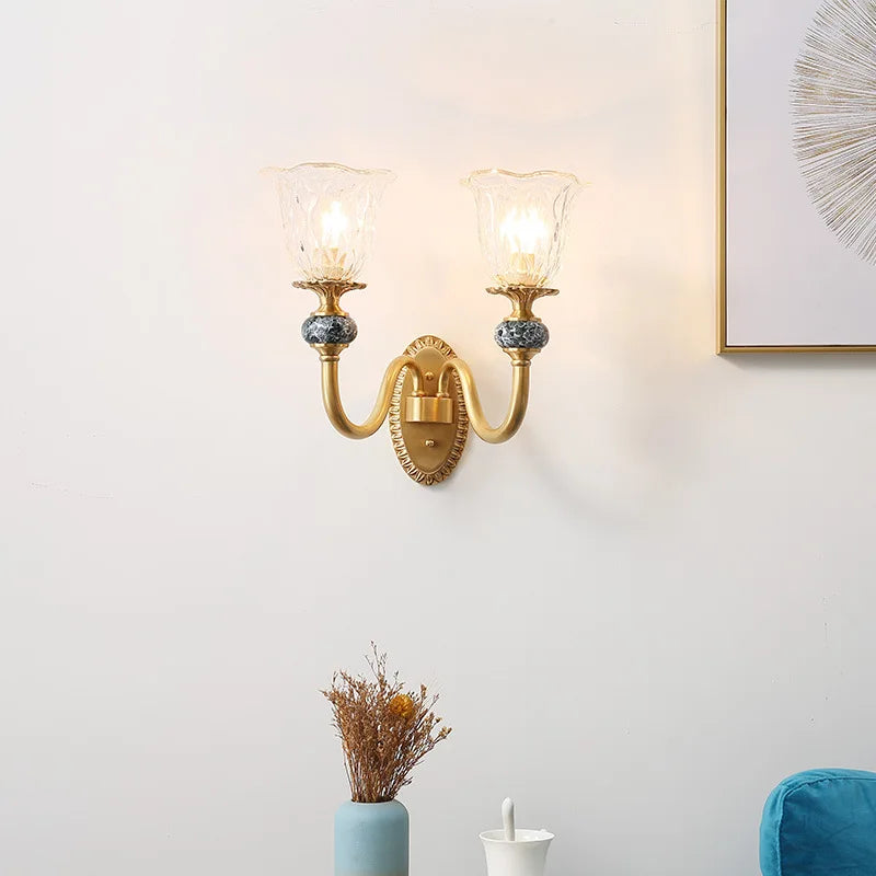 Retro gold copper wall light for interior decoration