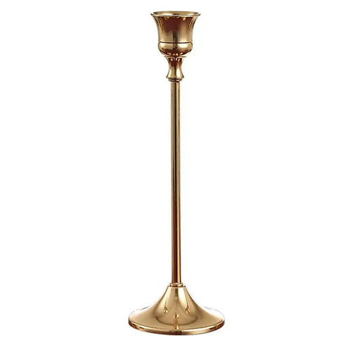 Brass gold candlestick set for festive decorations - vue 24 sur 26