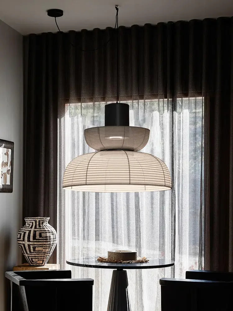 Wabi sabi fabric ceiling light for a Japanese-inspired atmosphere - vue 5 sur 10
