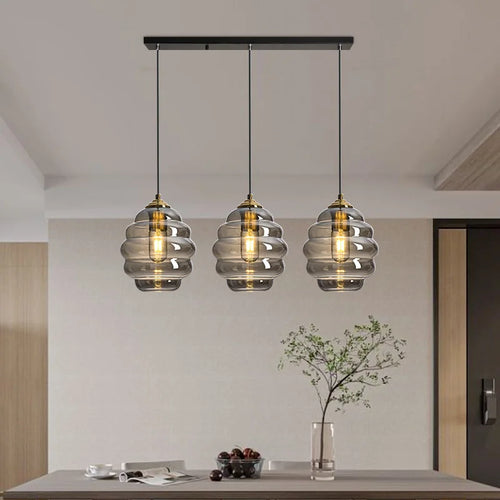 Modern stained glass pendant light for interior decoration - vue 7 sur 24