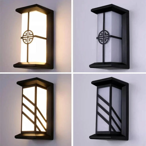 LED outdoor wall light plastic/aluminium waterproof IP65 front door garden patio terrace wall lamp - vue 4 sur 15
