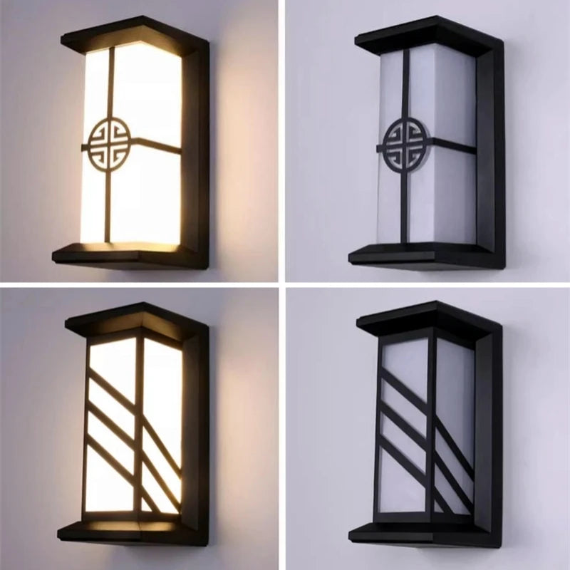 LED outdoor wall light plastic/aluminium waterproof IP65 front door garden patio terrace wall lamp - vue 4 sur 15