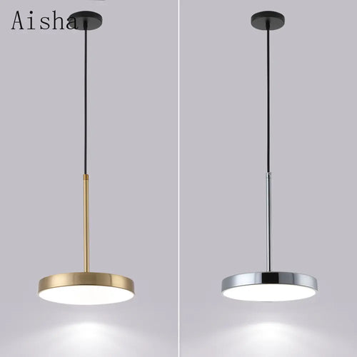 Elegant nordic-style circular iron pendant light for interior - vue 3 sur 8