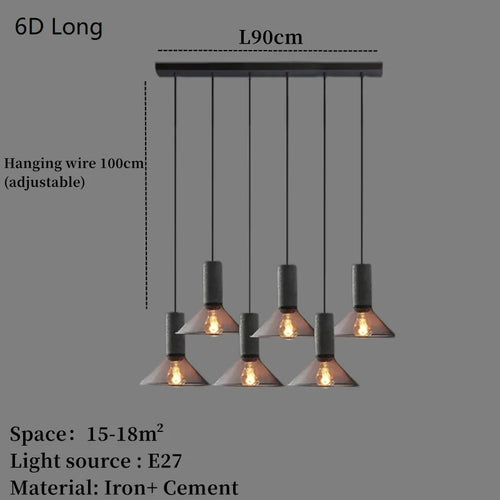 Industrial concrete pendant light with iron shade - vue 19 sur 29
