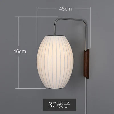 Modern Nelson Ball silk fabric wall light for hotel