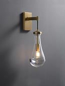 Artistic copper water droplet wall light for interiors