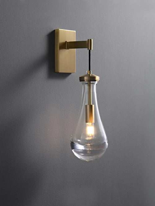 Artistic copper water droplet wall light for interiors - vue 2 sur 7