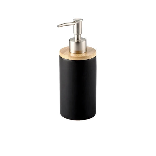 Nordic style ceramic toothbrush holder with wooden base - vue 23 sur 22