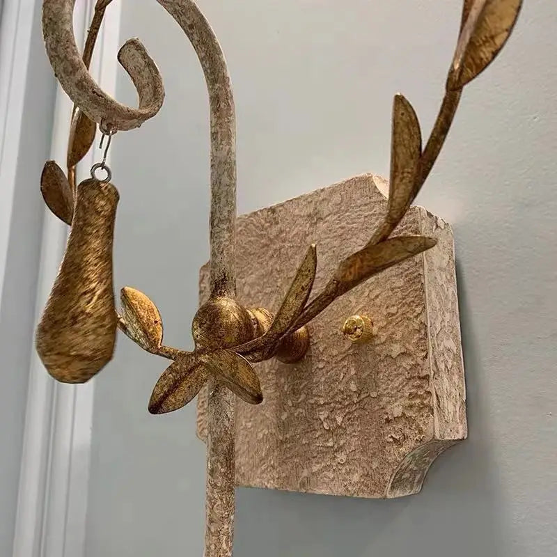 Retro solid wood wall light in classic country style