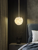 modern crystal pendant light with adjustable metal cord