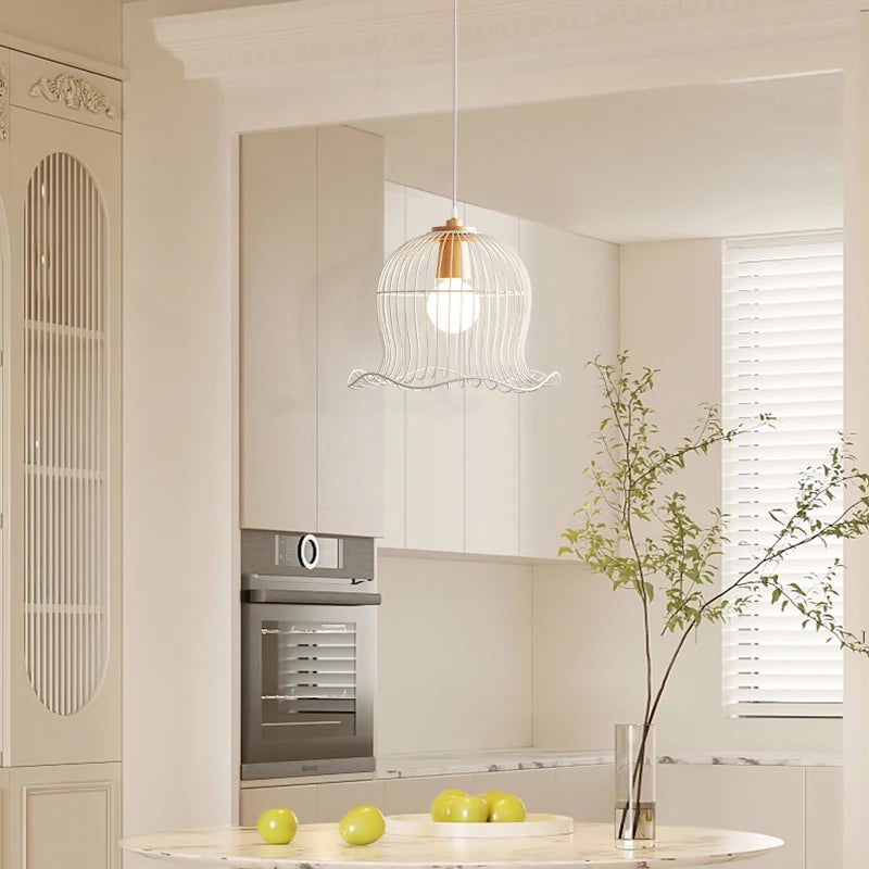 Nordic flower shape metal pendant chandelier - vue 3 sur 6