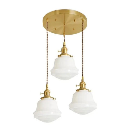 Milky white glass LED pendant light - vue 20 sur 30