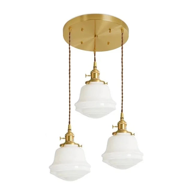 Iwhd modern Nordic style glass and copper LED pendant light - vue 17 sur 28