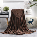 Soft warm coral fleece flannel throw for sofa or bed