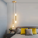Modern art gold LED pendant light with long cable