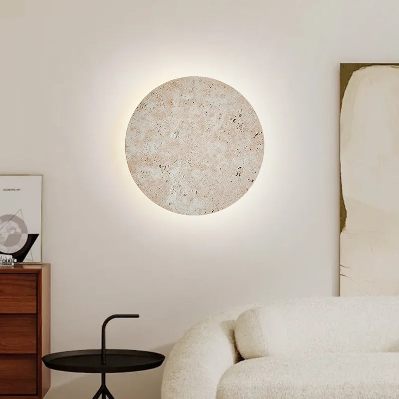 Natural stone wall light for artistic decorative ambience
