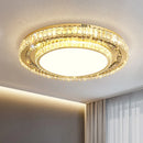 Modern luxury crystal glass round LED chandelier