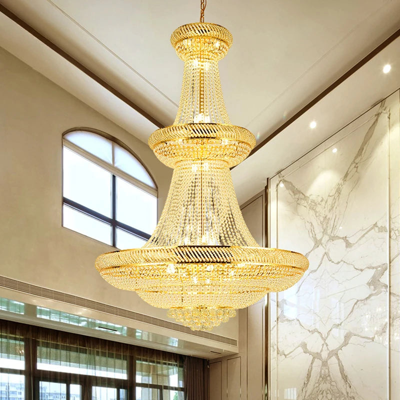 Modern crystal LED chandelier for luxury entrance hall