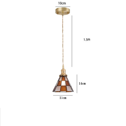 Nordic style stained glass pendant light for industrial lighting - vue 19 sur 18