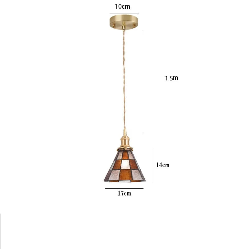 Nordic style stained glass pendant light for industrial lighting - vue 18 sur 18
