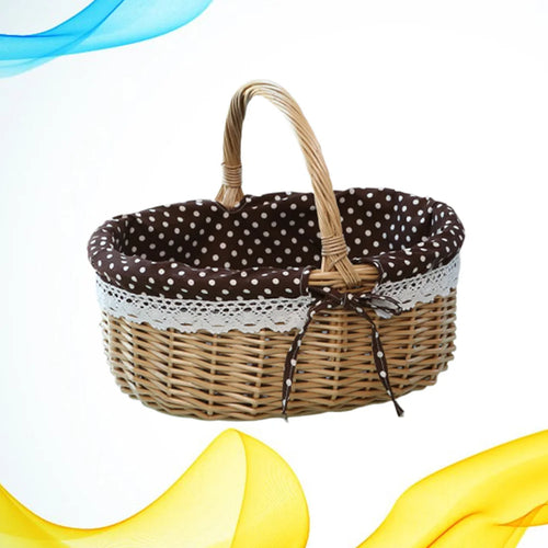 Zerodeko Little Red Riding Hood wicker basket for storage and picnics - vue 10 sur 9