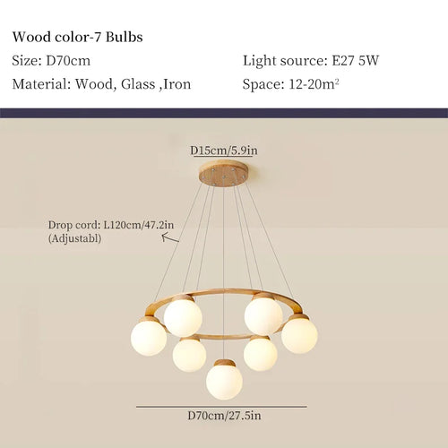 Designer wooden chandelier for contemporary home decor - vue 12 sur 14