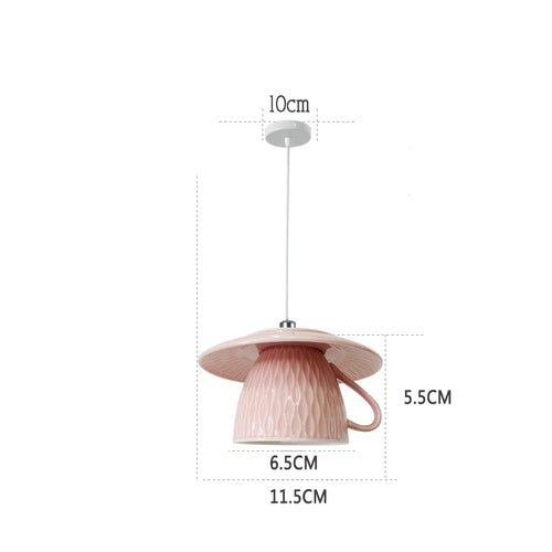 Modern ceramic LED teapot pendant light for kitchen - vue 15 sur 30