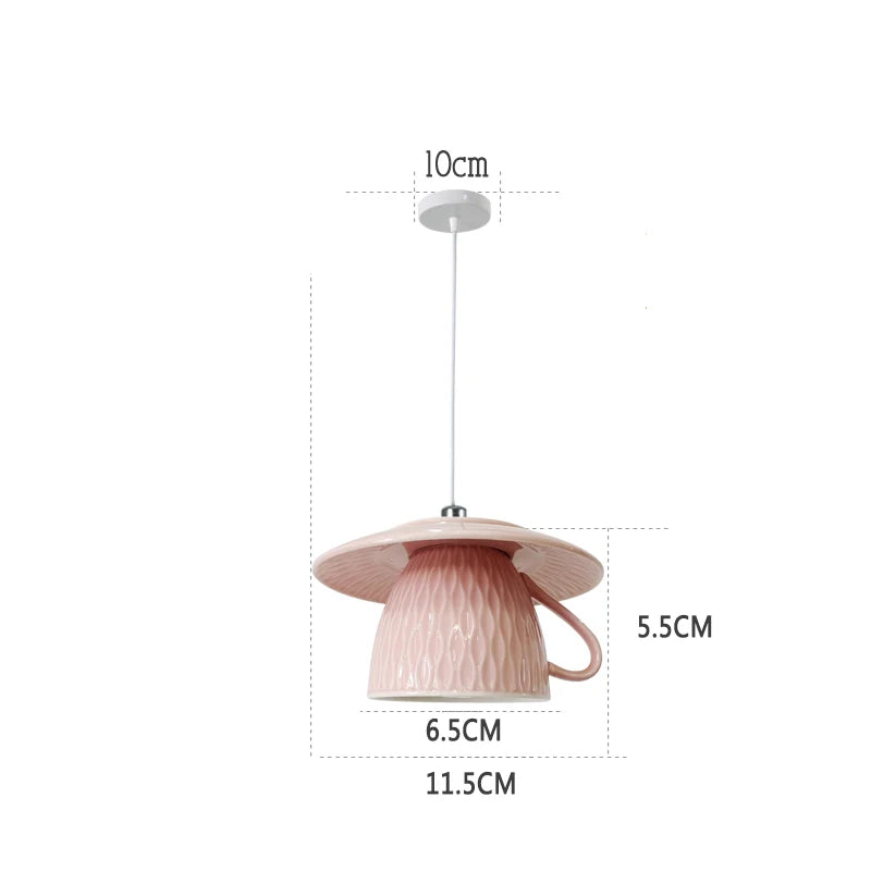 Modern ceramic LED teapot pendant light for kitchen - vue 14 sur 30