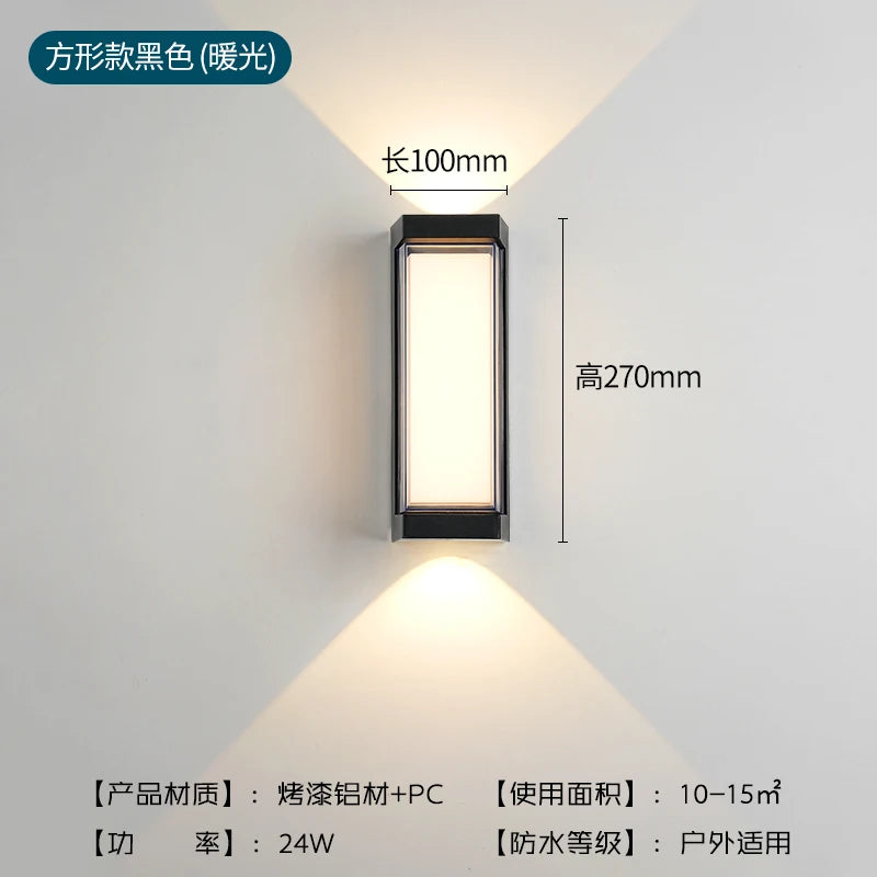 Modern waterproof wall light for outdoor and indoor lighting - vue 12 sur 14