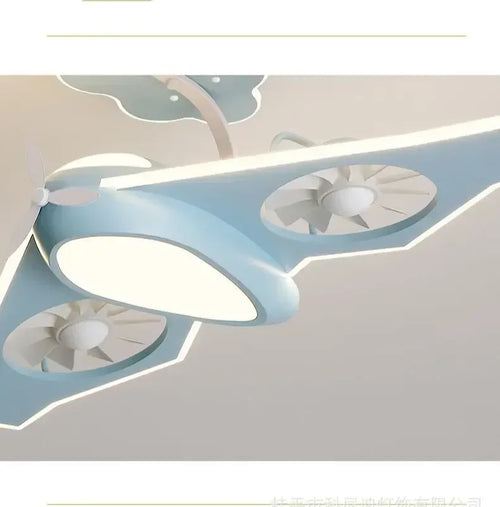 Modern design electric ceiling fan light for children's room - vue 4 sur 9