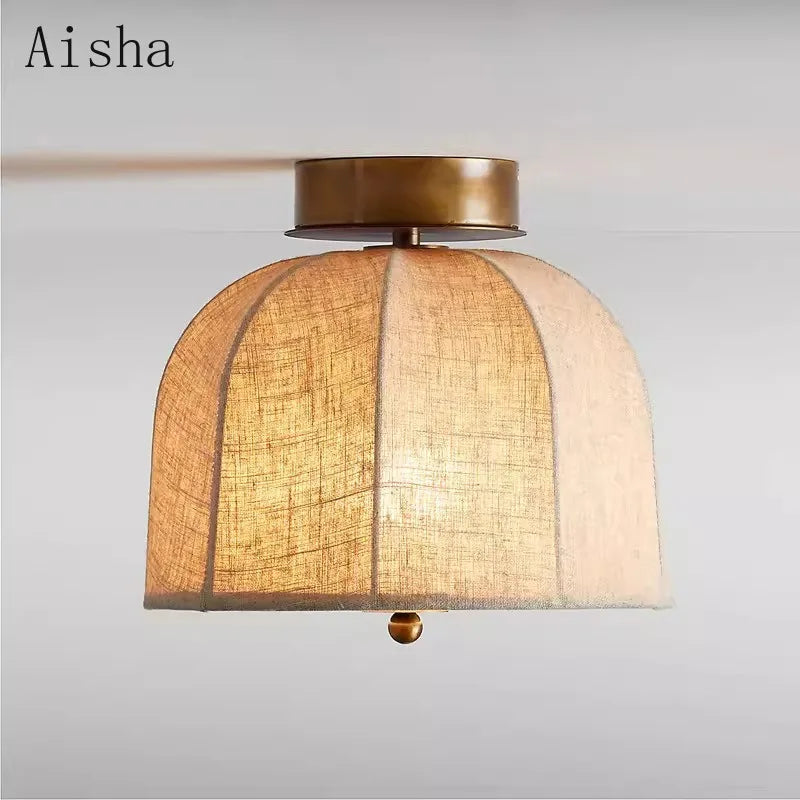 American linen fabric ceiling light for elegant artistic decor
