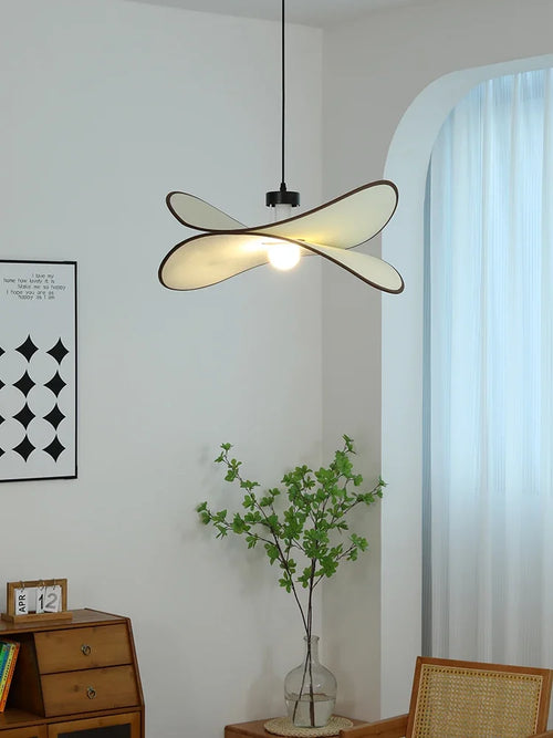 Wabi sabi fabric chandelier for modern interior design - vue 4 sur 9