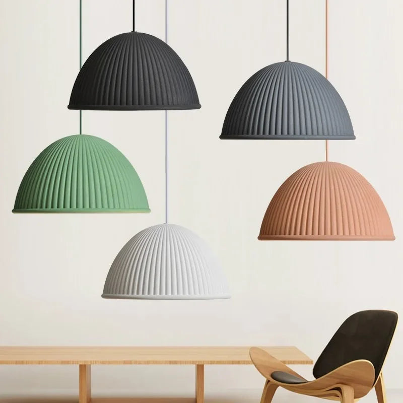Pumpkin resin LED pendant light