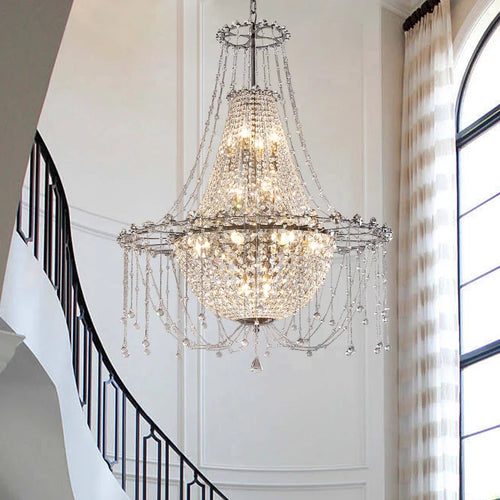 Luxury K9 stainless steel LED chandelier modern pendant light - vue 3 sur 8