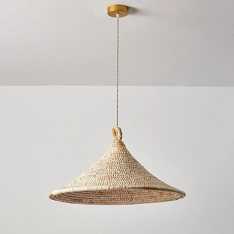 Minimalist Japanese-style vintage rattan pendant light