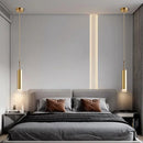 Cylindrical copper gold design LED pendant light